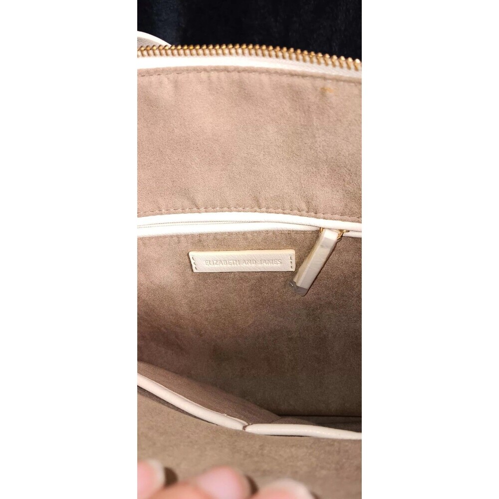 NWT! Elizabeth and James Large Vegan Leather Tote Bag Cream Ivory Zip Top... - Picture 9 of 16